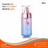 P521 glass pump bottle luxury 80ml.ขวดปั้มสีชมพูไล่สีสุดหรู 80มล.