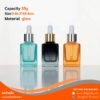 P529 Glass dropper bottle 35ml. ขวดดรอปเปอร์ฝาโรสโกลด์ทรงสี่เหลี่ยม 35มล.