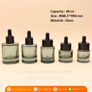 P1269 Refillable crystal bottle 40 ml with dropper ขวดแก้วดรอปเปอร์ 40 มล