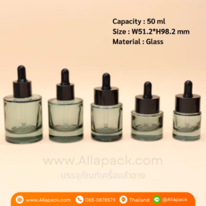 P1271 Refillable crystal bottle 50 ml with dropper ขวดแก้วดรอปเปอร์ 50 มล