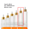 P1099 Clear Frosted Cylinder Bottle 80 ml ขวดแก้วขุ่นดรอปเปอร์สีขาวทอง 80 มล