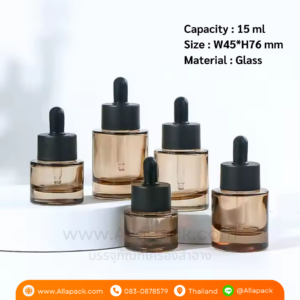 P1218 Glass Dropper bottle 15 ml ขวดแก้วดรอปเปอร์ 15 มล