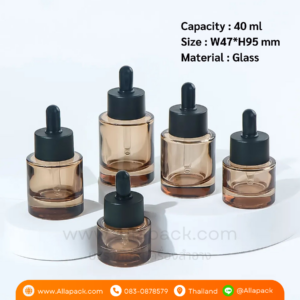 P1224 Glass Dropper bottle 40 ml ขวดแก้วดรอปเปอร์ 40 มล