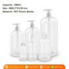 P1064 Clear Plastic Boston Round Bottles 350ml ขวดปั๊มพลาสติก 350มล