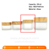 P1130 Fosted Glass Jar Bamboo lid 50 ml กระปุกแก้วขุ่นฝาไม้ 50 มล
