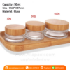 P1136 Clear Glass Jar Bamboo lid 50 ml กระปุกแก้วใสฝาไม้ 50 มล