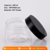 P712 Jar Empty Plastic 100ml for Personal Care กระปุกพลาสติกใสฝาดำ 100 มล
