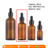 P957 Amber Glass Bottle with Black Dropper 50 ml ขวดแก้วสีชาดรอปเปอร์สีดำ 50 มล