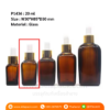 P1436 Amber Glass Square with Dropper 20 ml ขวดแก้วสี่เหลี่ยมดรอปเปอร์ 20 มล