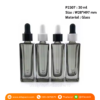 P2307 Frosted Refillable Black Glass Dropper Bottle 30 ml ขวดแก้วดรอปเปอร์ 30 มล